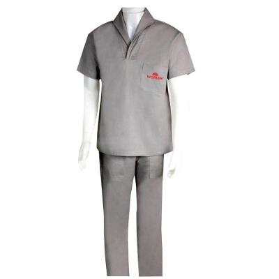 Uniforme Calca Camisa Brim Cinza M Worker