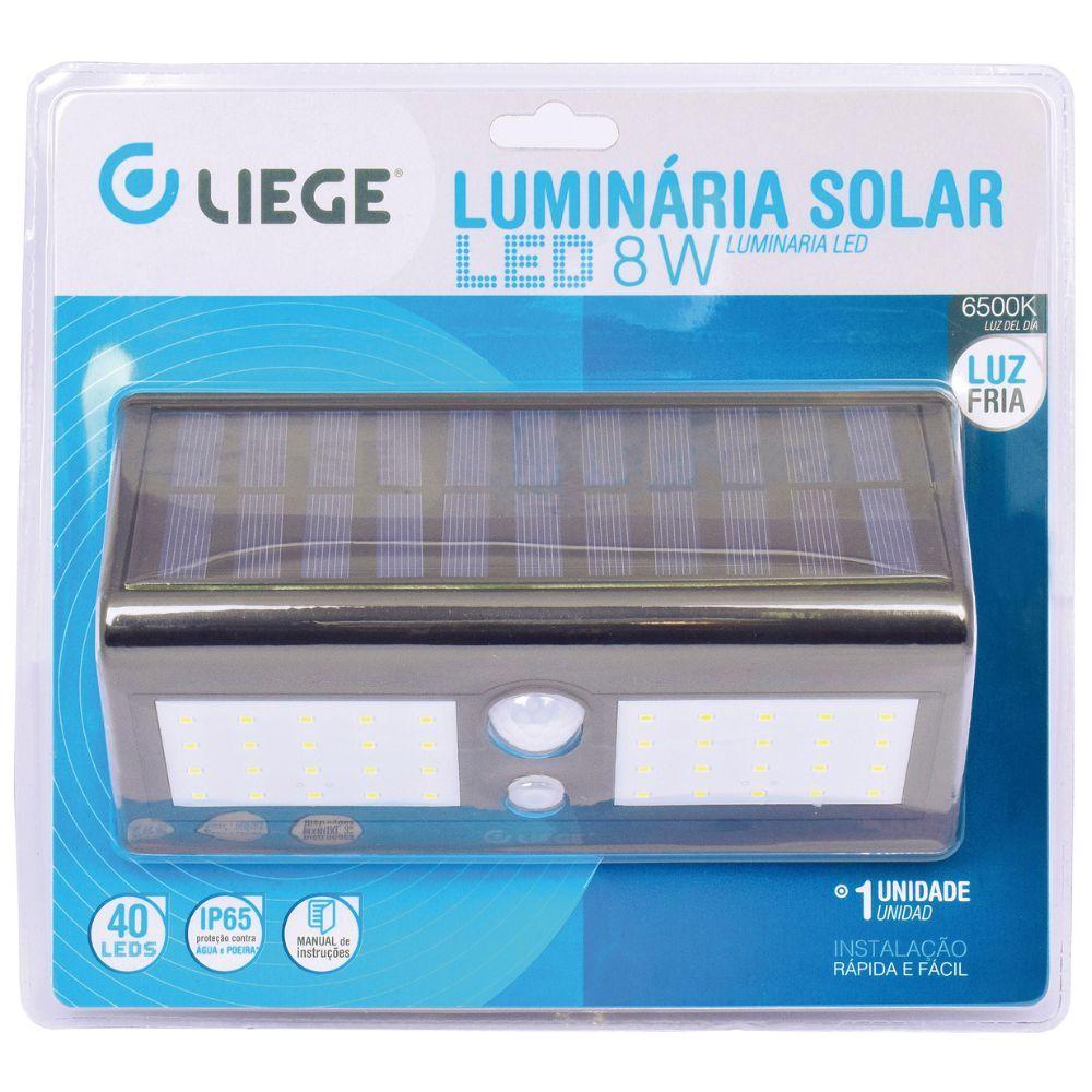 Luminária LED Solar Parede 8W 300Lm Liege - 1