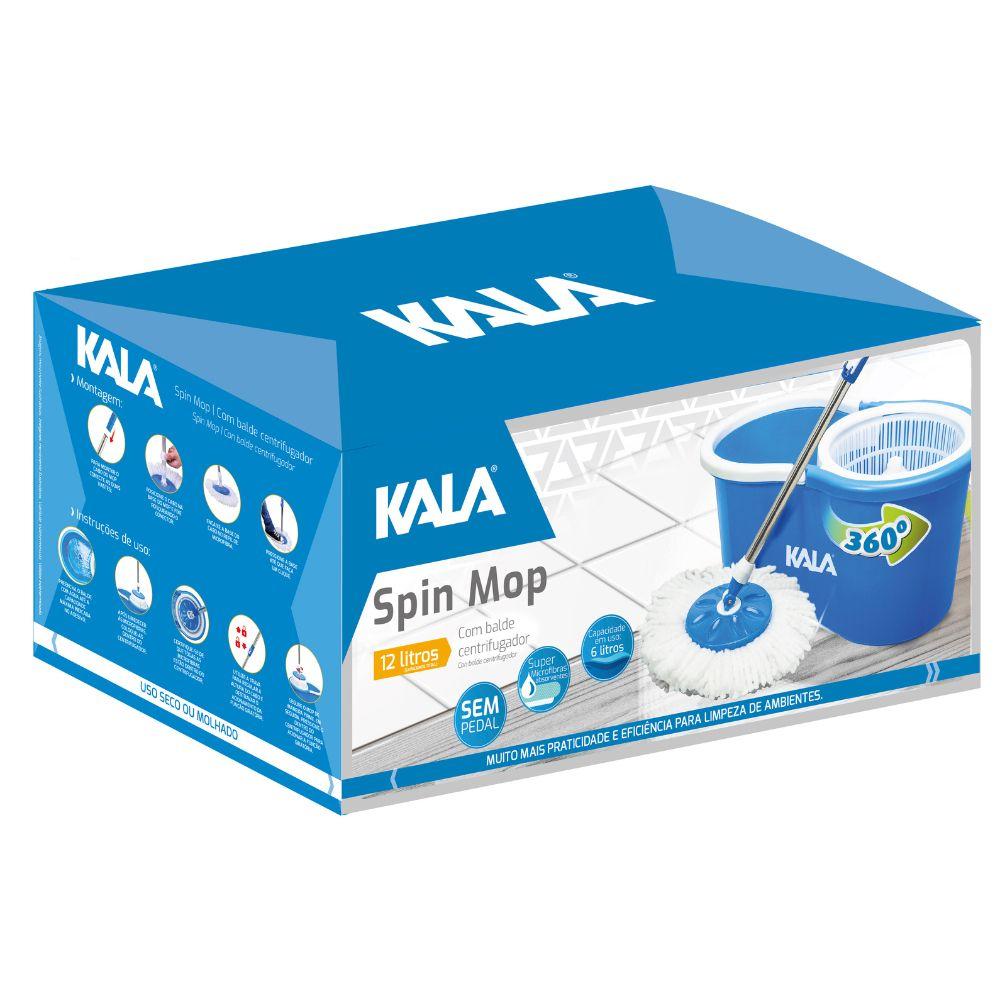 Mop Giratório Spin 12 Litros Balde Centrifugador Kala - 1