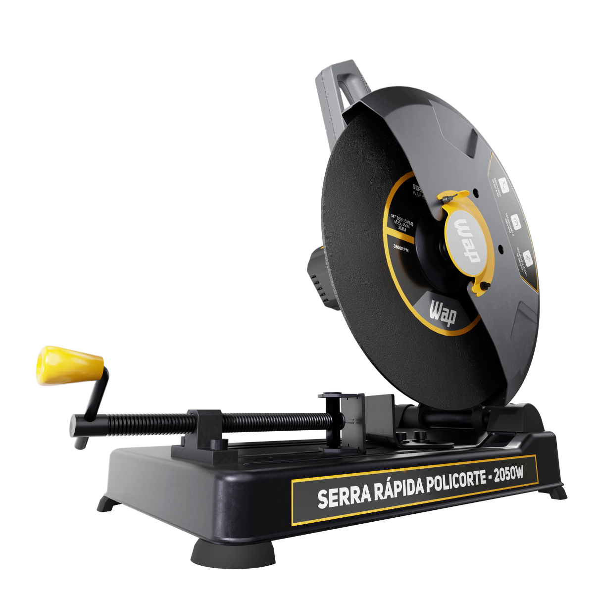 Serra Rápida Policorte de Bancada Profissional 2050W Disco 355mm 14" para cortar Ferro Metal e Aço WAP WF SP01 220V - 1