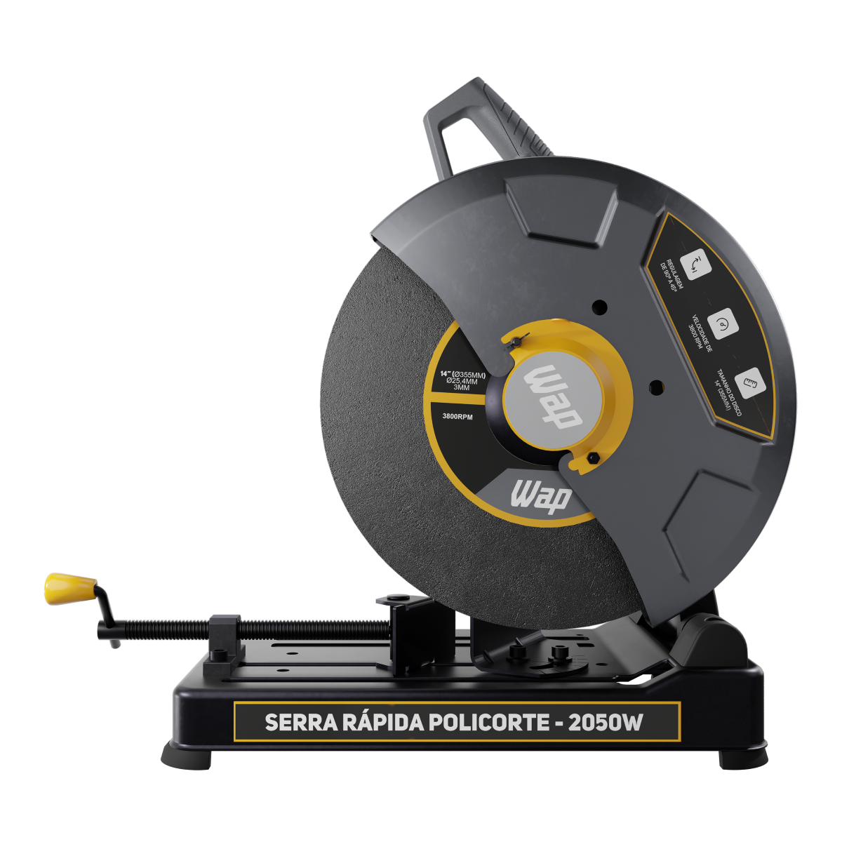 Serra Rápida Policorte de Bancada Profissional 2050W Disco 355mm 14" para cortar Ferro Metal e Aço WAP WF SP01 220V - 2