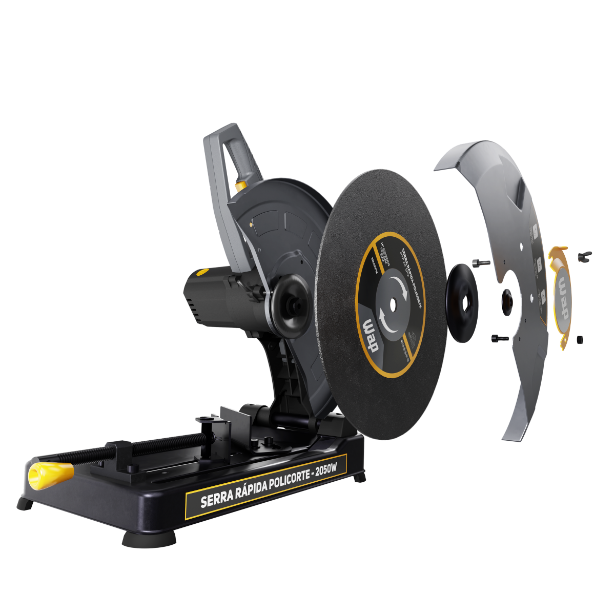 Serra Rápida Policorte de Bancada Profissional 2050W Disco 355mm 14" para cortar Ferro Metal e Aço WAP WF SP01 220V - 6