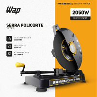 Serra Rápida Policorte de Bancada Profissional 2050W Disco 355mm 14" para cortar Ferro Metal e Aço WAP WF SP01 220V - 7