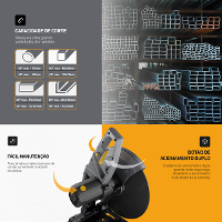 Serra Rápida Policorte de Bancada Profissional 2050W Disco 355mm 14" para cortar Ferro Metal e Aço WAP WF SP01 220V - 9