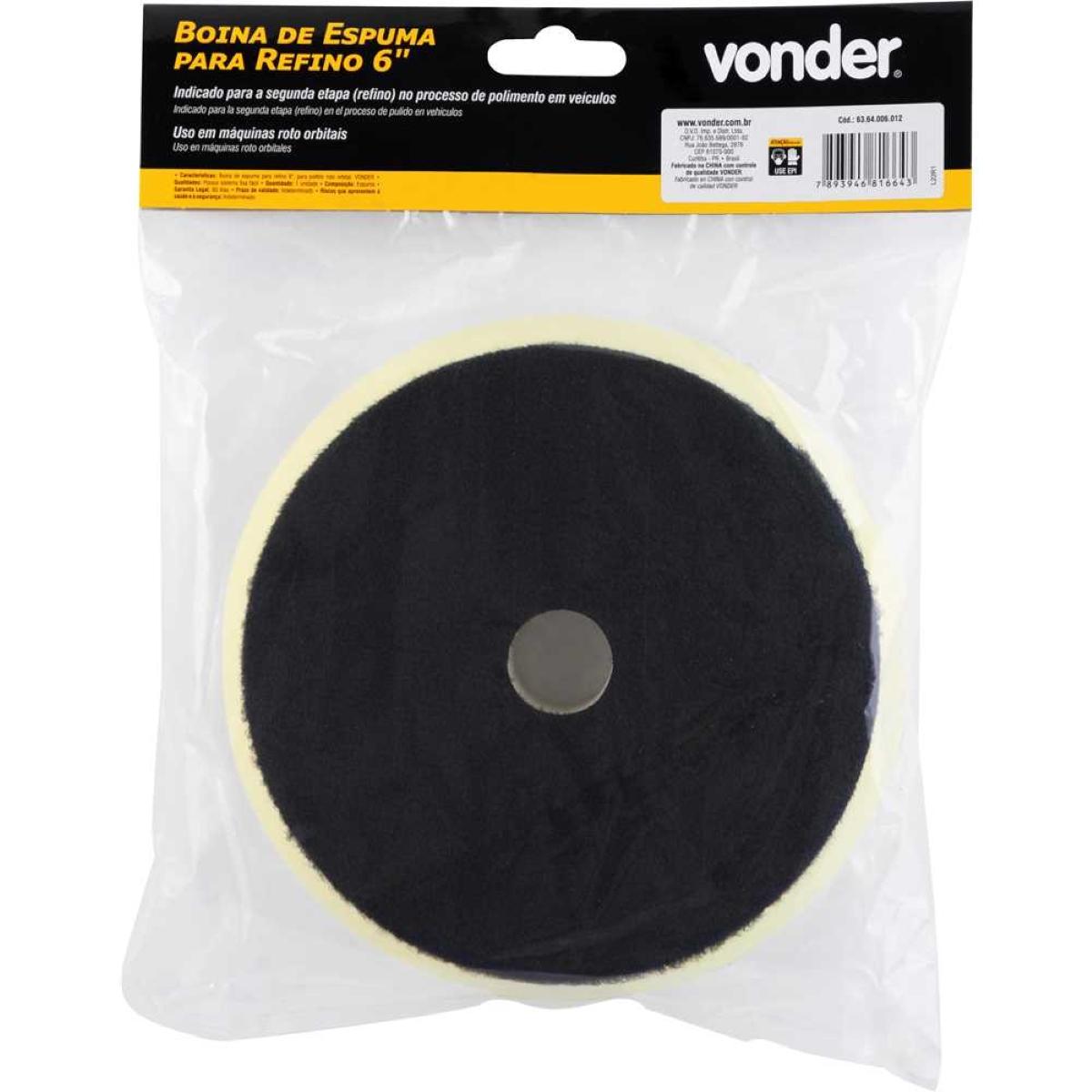 Boina Espuma De Refino 6'' Fixa Fácil Vonder - 6