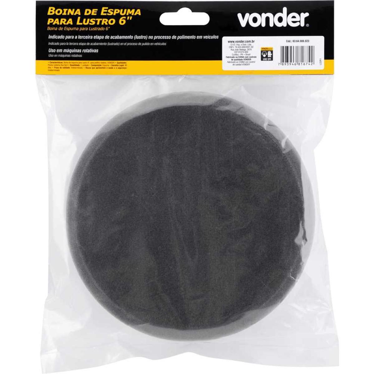 Boina Espuma De Lustro 6'' Fixa Fácil Vonder - 6