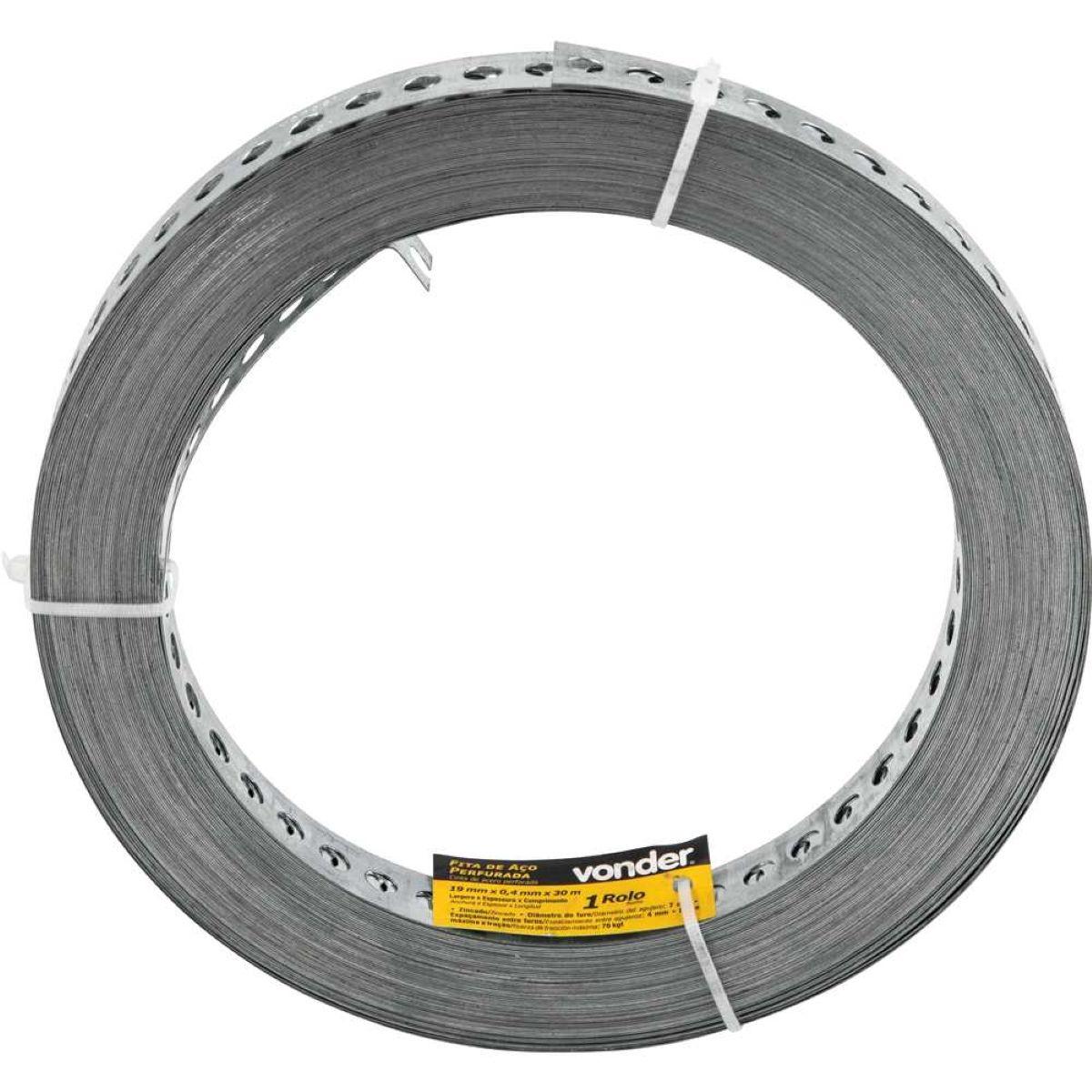 Fita De Aço Perfurada 19X0,4mm Com 30 Metros Vonder - 5
