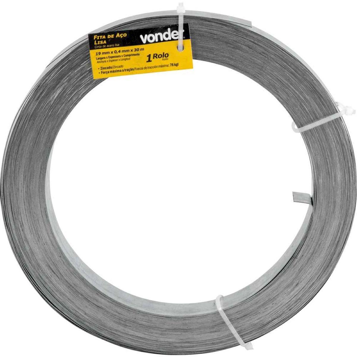 Fita De Aço Lisa 19X0,4mm Com 30 Metros Vonder - 5