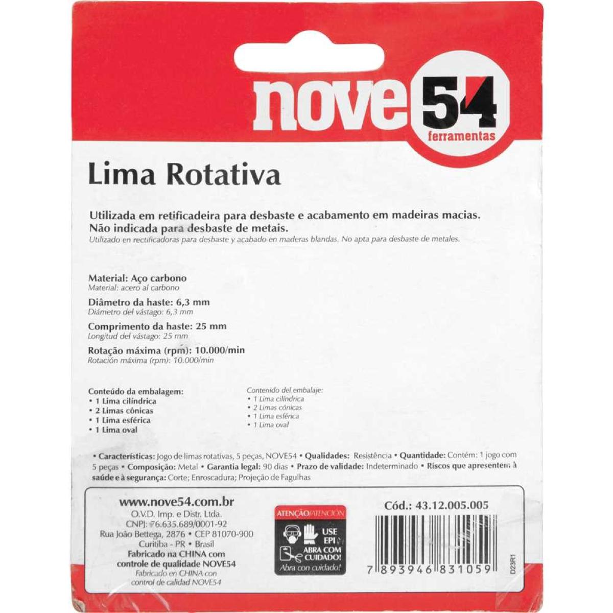 Jogo Lima Rotativa Com 5 Peças Nove54 - 10