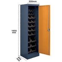 Armário Organizador Ábile Presto Aço Gaveteiro Misto Preto 1,85M 33 Gavetas Antiferrugem Oficina