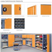 Armário Organizador Ábile Presto Aço Gaveteiro Misto Preto 1,85M 33 Gavetas Antiferrugem Oficina - 5