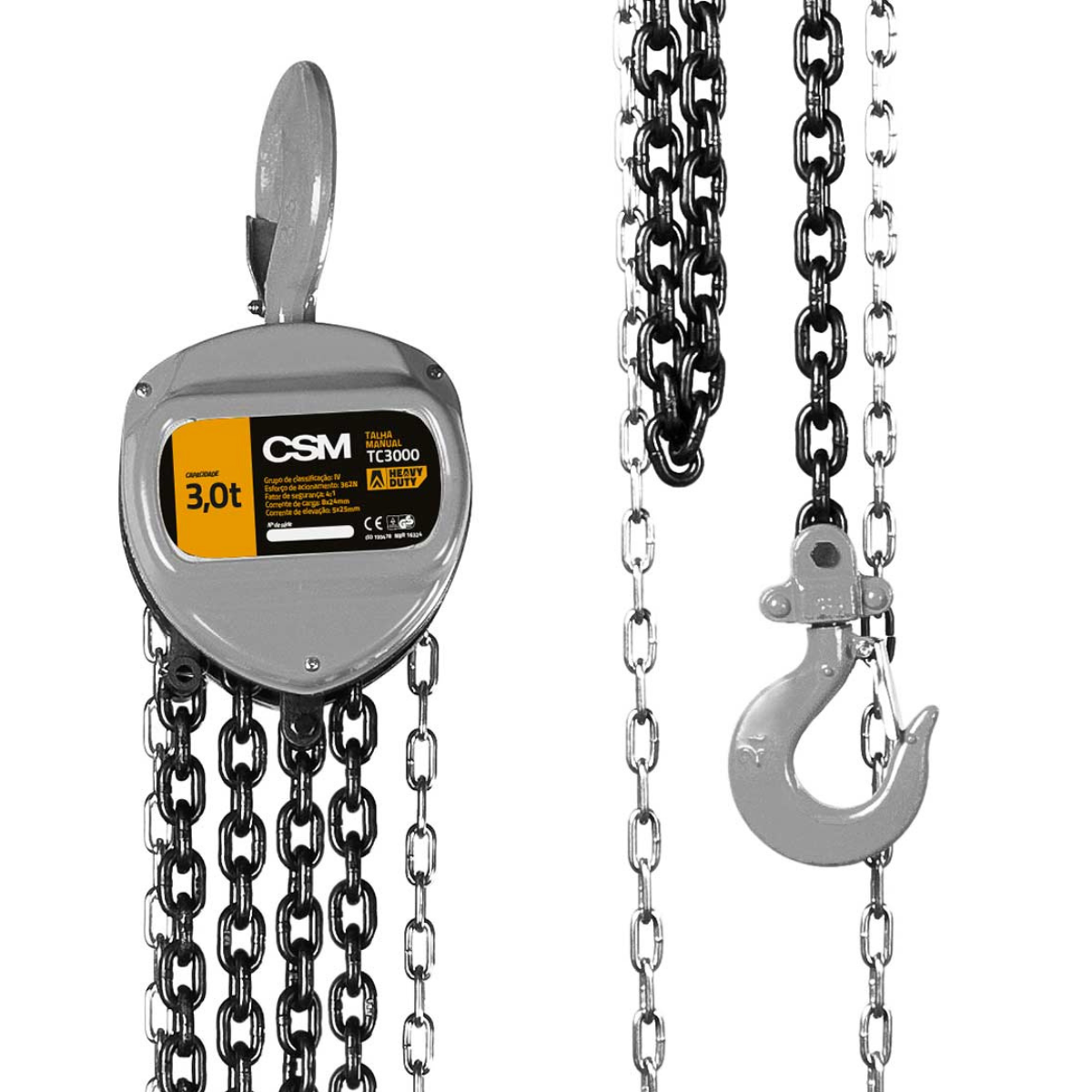 Talha Manual de Corrente 3 Ton Elevação 10 metros Csm - 2