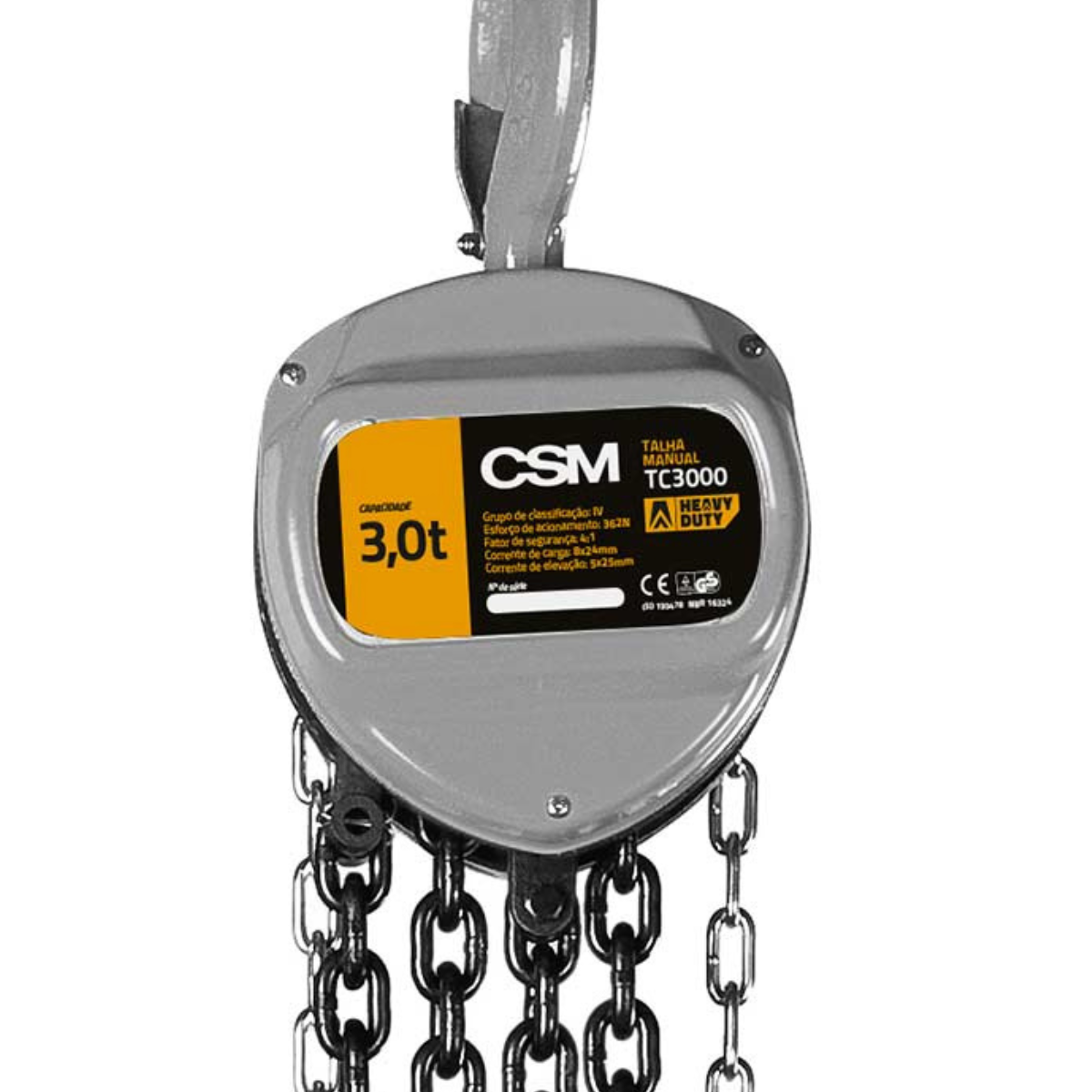 Talha Manual de Corrente 3 Ton Elevação 10 metros Csm - 3