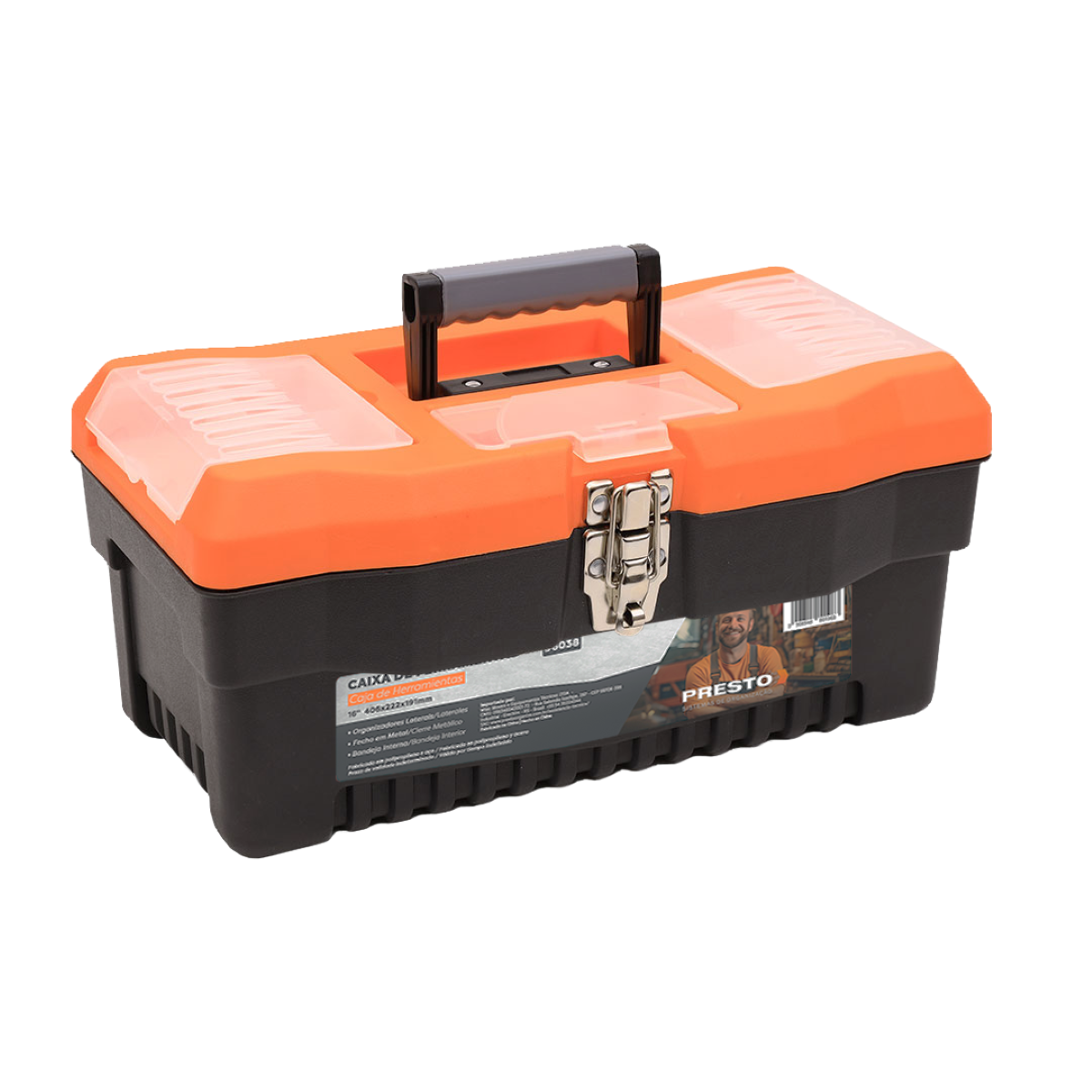Caixa Plástica para Ferramentas com Organizadores 16" Presto - 1