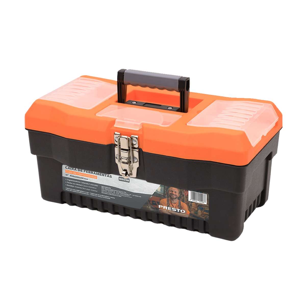 Caixa Plástica para Ferramentas com Organizadores 16" Presto - 3