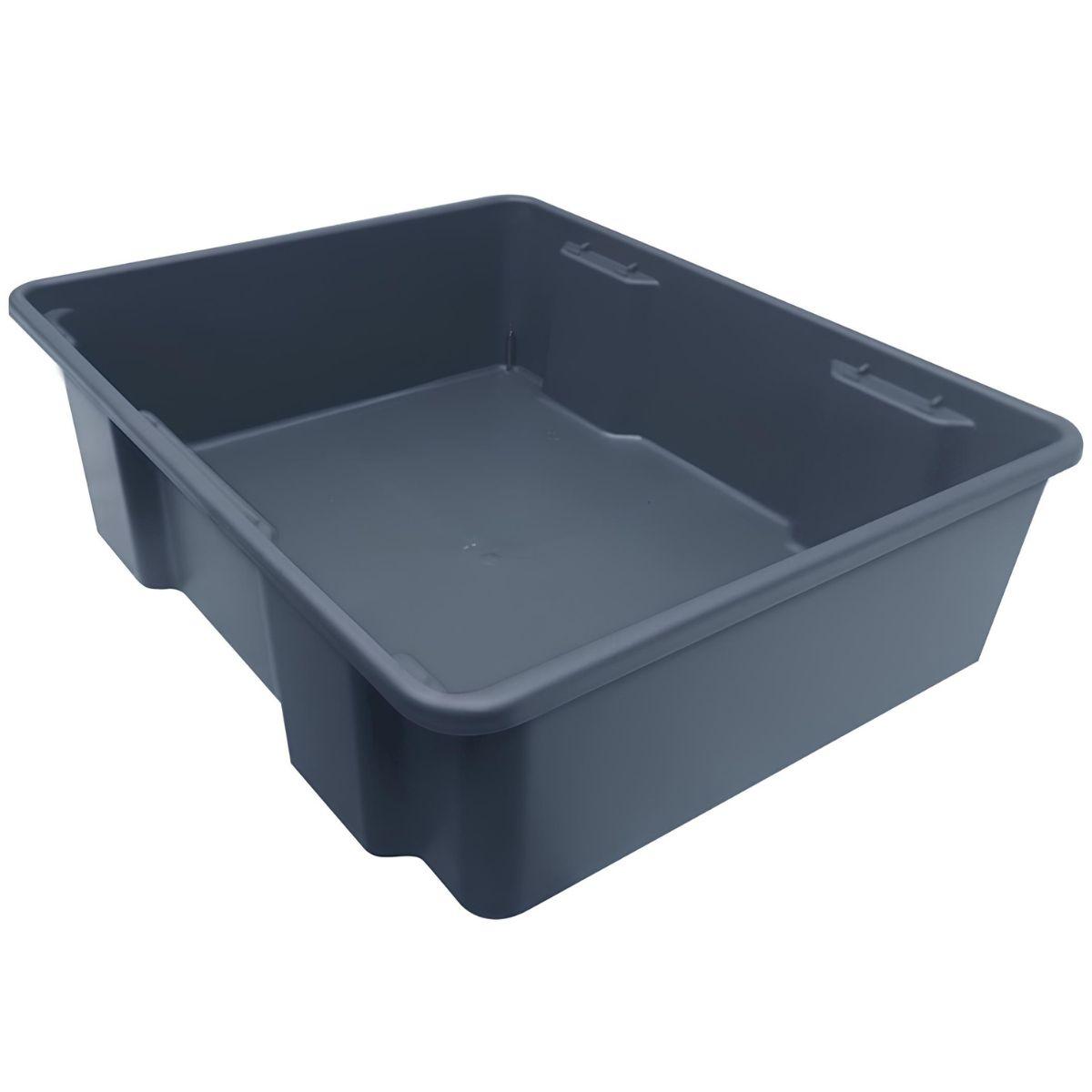 Caixa Organizadora 20 Litros Cinza Grafite Presto Multiuso Armazenamento e Organização sem Tampa - 1