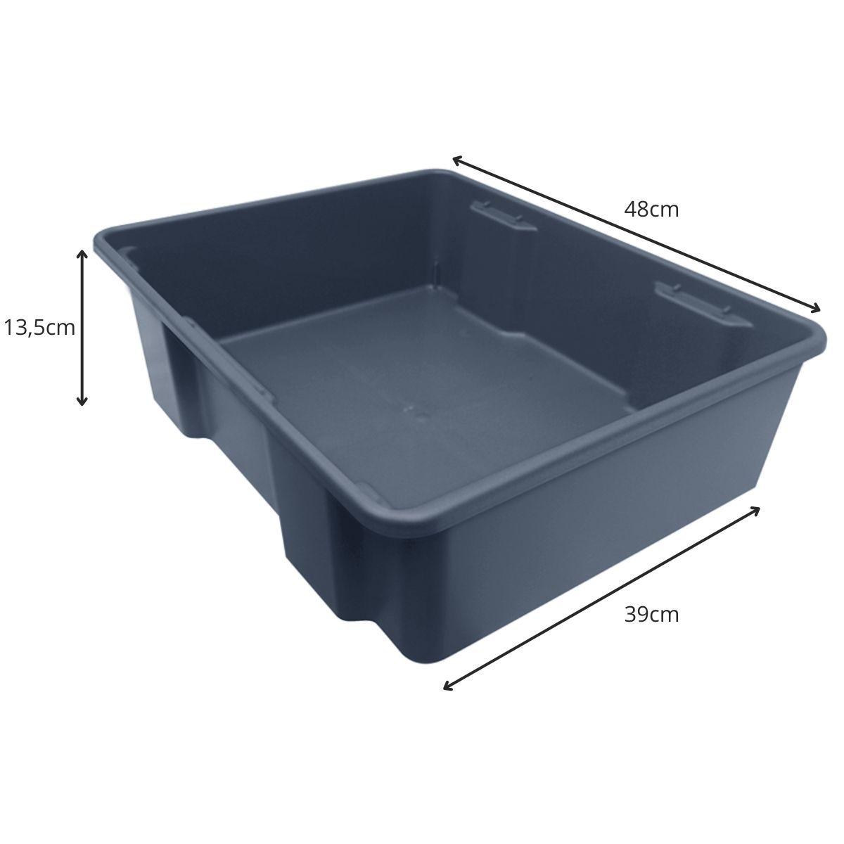 Caixa Organizadora 20 Litros Cinza Grafite Presto Multiuso Armazenamento e Organização sem Tampa - 4