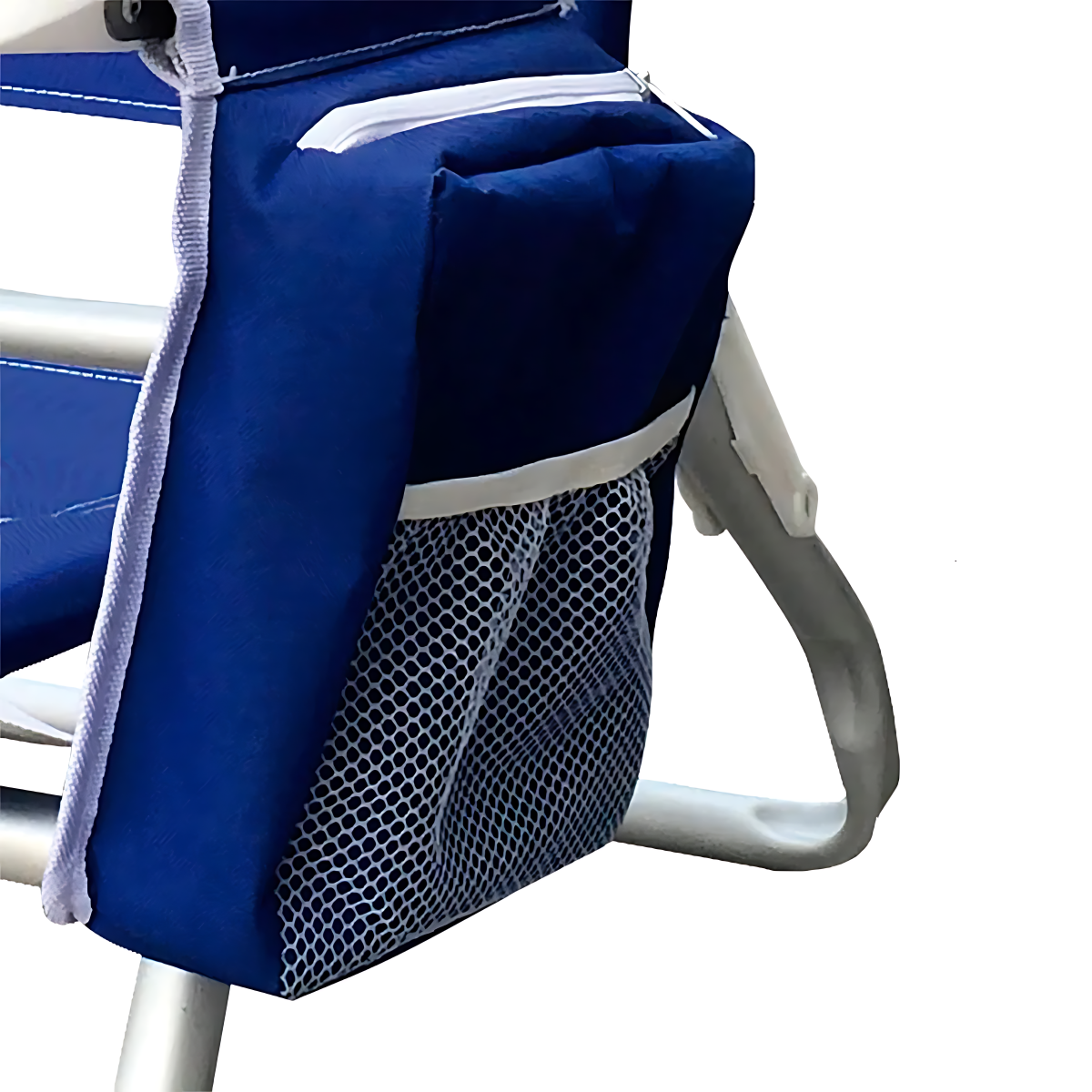 Cadeira de Praia Reclinável 5 Posições Kala Alumínio Poliéster Azul Bolsa Térmica Porta-Objetos - 9