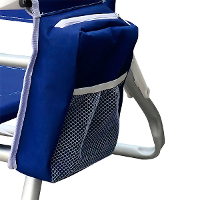 Cadeira de Praia Reclinável 5 Posições Kala Alumínio Poliéster Azul Bolsa Térmica Porta-Objetos - 9