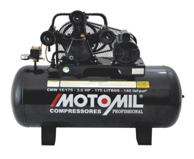 Compressor 140Lbs 3HP Trifásico 220/380V CMW-15/175 Motomil