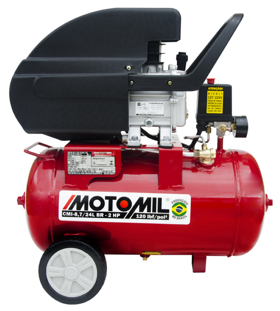 Compressor 120lbs 2HP 127/220V Hobby CMI-8,7/24BR Motomil - 1