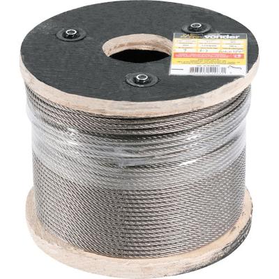 Cabo de aço aai 3/16" alma de aço 6x7 inox c/ 100m Vonder