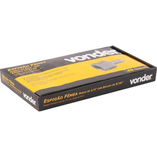 Espigão Fixo Fêmea Mangueira 5/16 Rosca 1/4 Npt Aço Z Vonder - 3