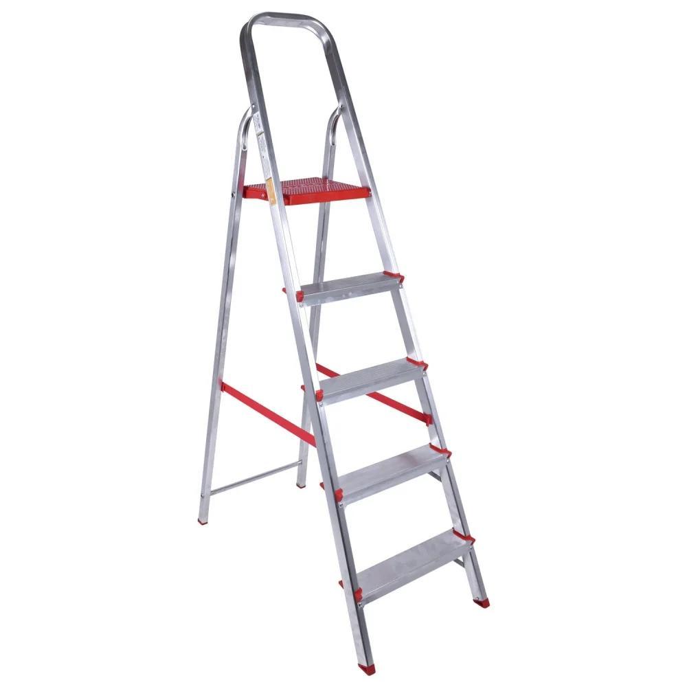 Escada doméstica em alumínio 5 degraus Worker - 1