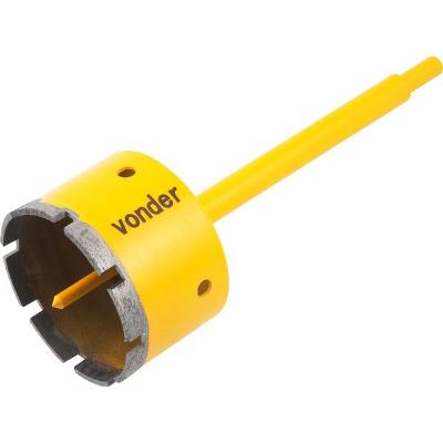 Serra copo diamantada 85mm com haste e pino guia  - Vonder