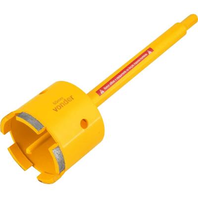 Serra copo diamantada 65mm com haste e pino guia  - Vonder