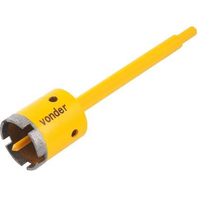 Serra copo diamantada 75mm com haste e pino guia  - Vonder