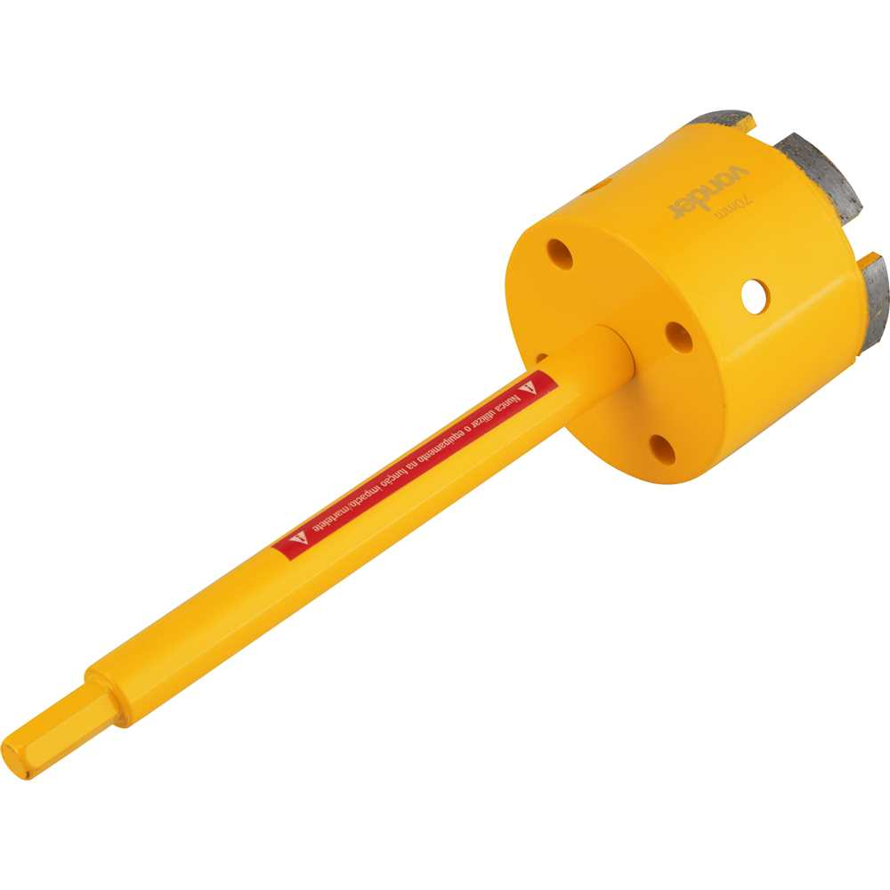 Serra copo diamantada 70mm com haste para alvenaria Vonder - 2