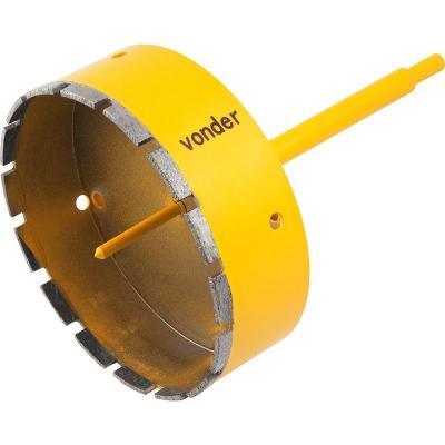 Serra copo diamantada 165mm com haste e pino guia  - Vonder