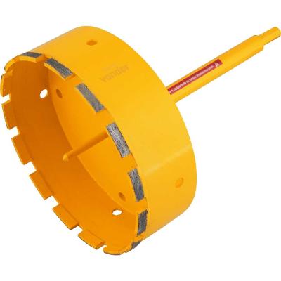 Serra copo diamantada 165mm com haste e pino guia  - Vonder