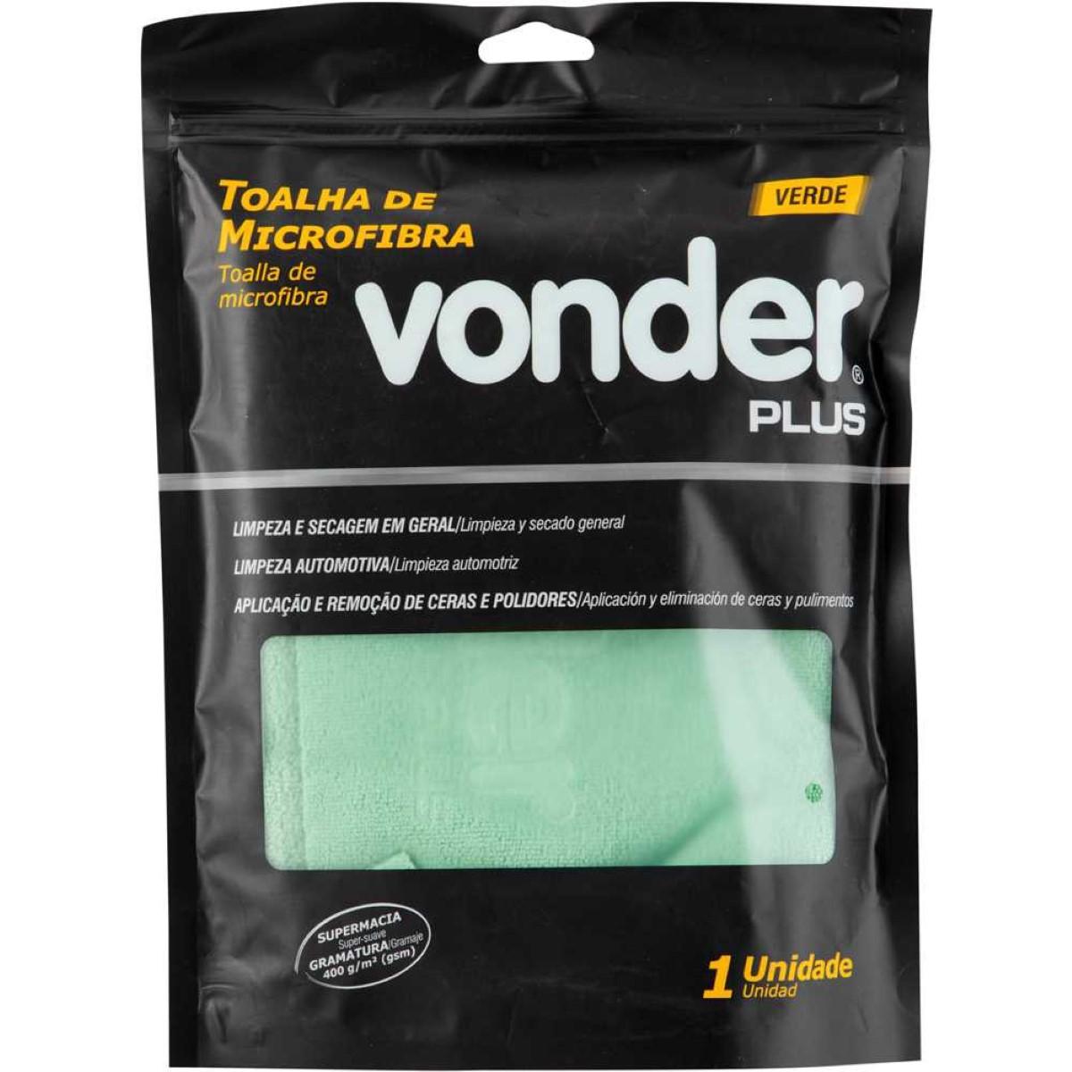 Toalha 40X60Cm 400Gsm Microfibra Verde Vonder Plus - 10