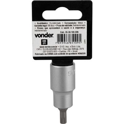 Soquete Multidentado Encaixe 1/2'' 6mm Curto CRV Vonder