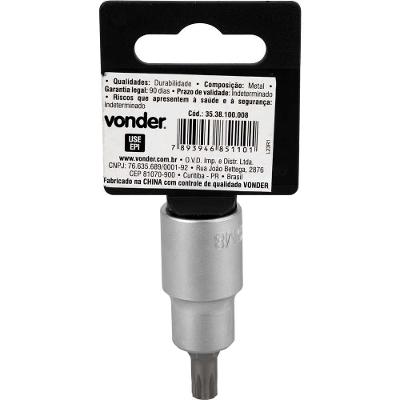 Soquete Multidentado Encaixe 1/2'' 8mm Curto CRV Vonder