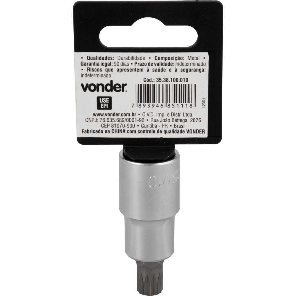 Soquete Multidentado Encaixe 1/2'' M10 15mm Curto CRV Vonder - 1