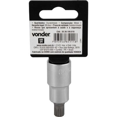 Soquete Multidentado Encaixe 1/2'' 10mm Curto CRV Vonder