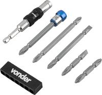 Jogo Bits/Ponteiras 8 Peças Extensão Magnética artic. Vonder - 1