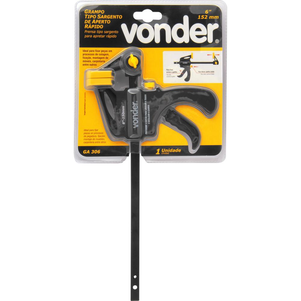 Grampo Tipo Sargento de Aperto Rápido 6" Ga 306 Vonder - 2