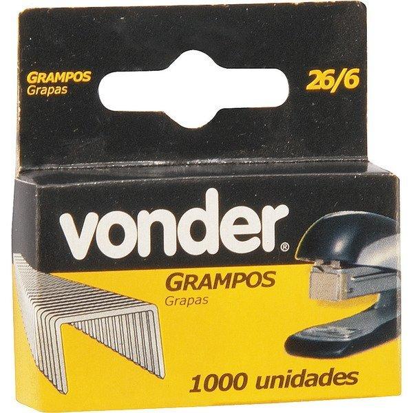 Grampo 6mm Reto 26/6 Grampeador Escritório 1000 Vonder - 1
