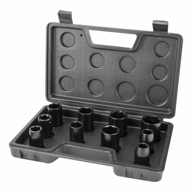 Kit Soquete 1/2 com 10 peças para Chave Impacto Lynus KSL-1/2 - 1