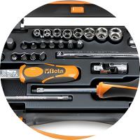 Jogo de Soquetes Sextavados 1/4'' com 39 Peças Catraca Reversível e Estojo Metálico 900/C11 Beta - 6