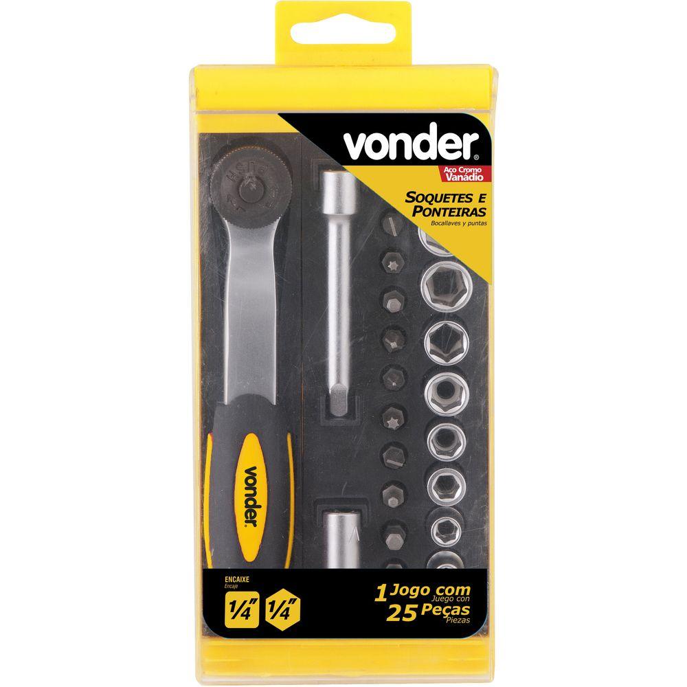 Jogo Soquete Sextavado Bits Ponteiras 1/4 4-13mm Vonder - 2