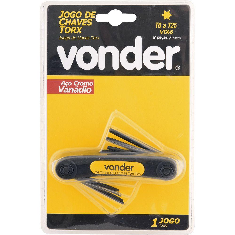Jogo Chave Torx T06-t25 Canivete Plástico Cromo Vonder - 3