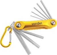 Jogo Chave Hexagonal Allen 1,5-8,0mm Canivete Alumin Vonder - 1