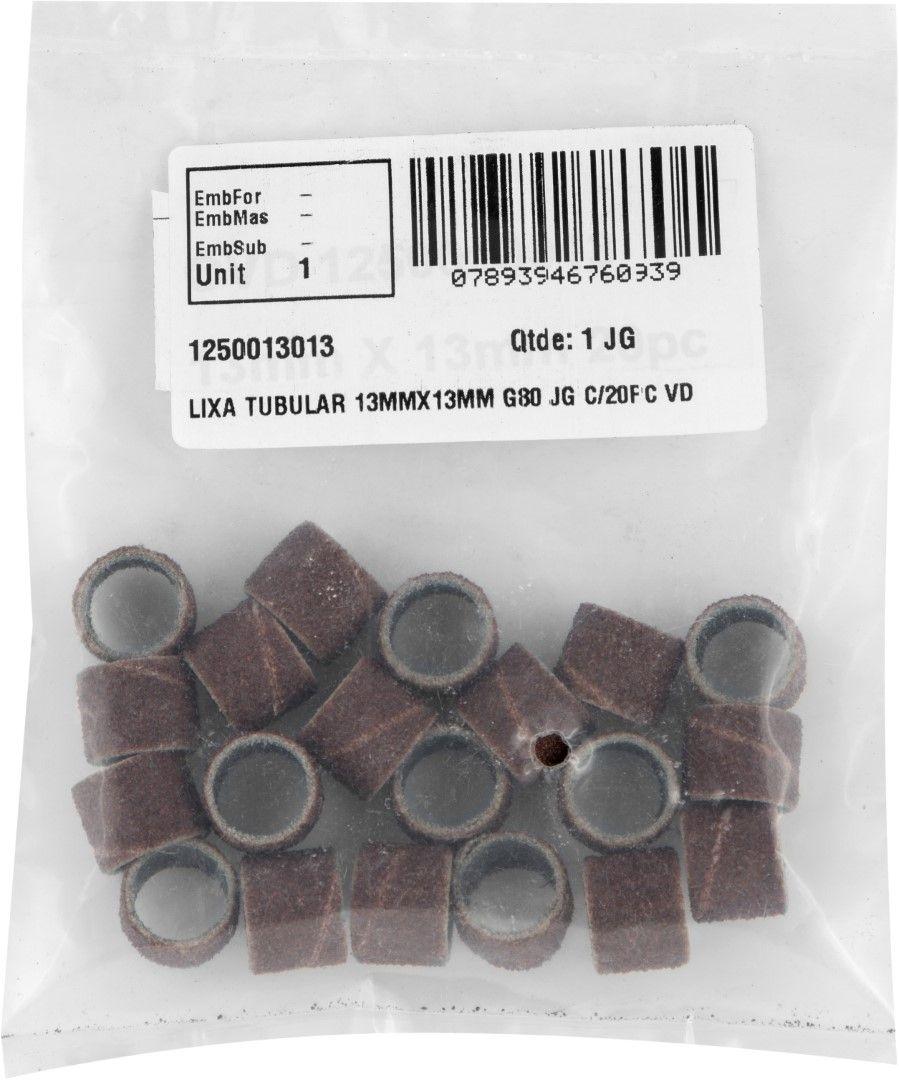 Lixa Tubo 13x13 mm Grão 80 Jogo com 20 peças Vonder - 4
