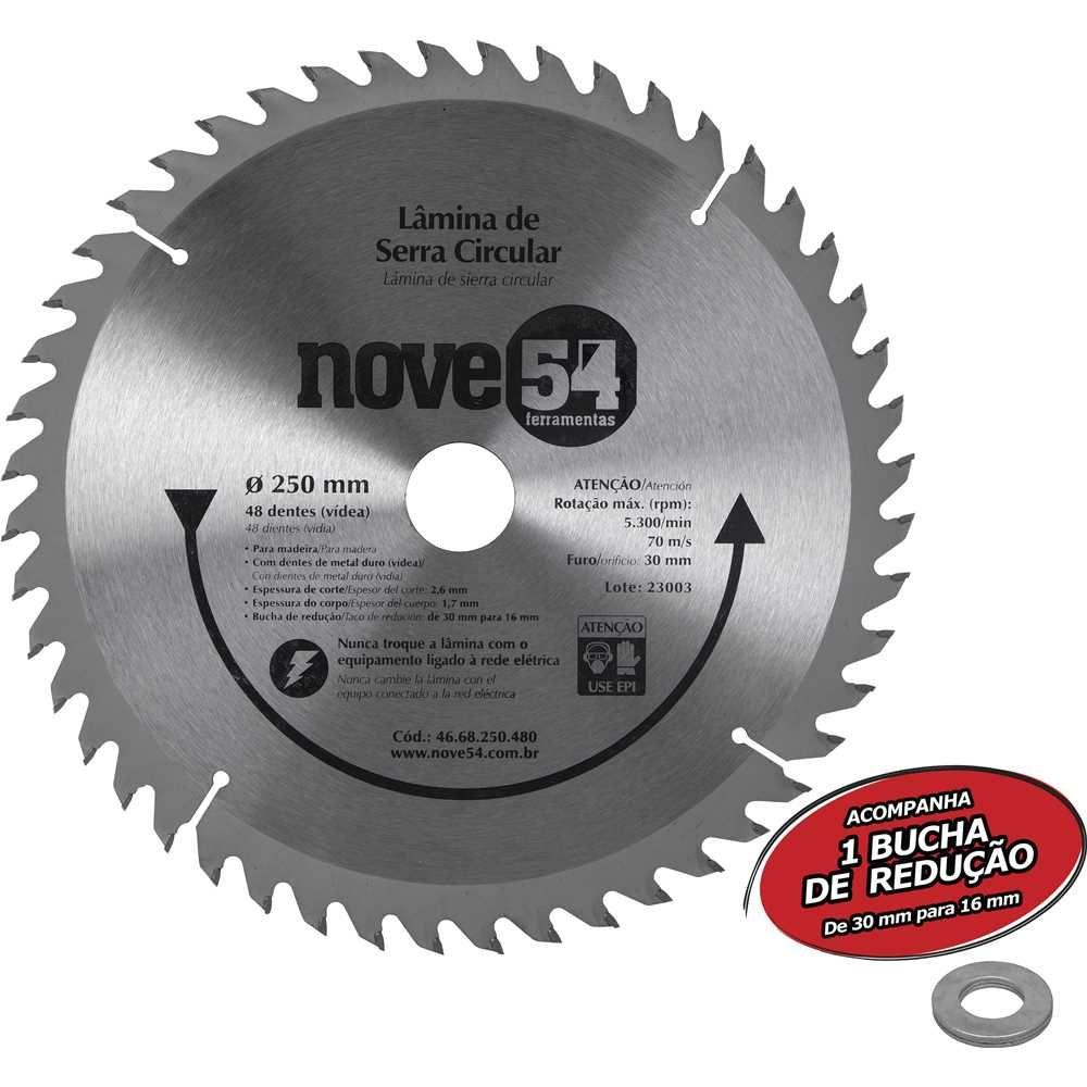 Lâmina de serra circular vídea 250mm 48 dentes Nove54 - 2