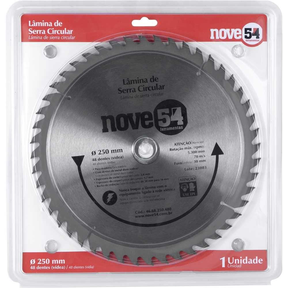 Lâmina de serra circular vídea 250mm 48 dentes Nove54 - 4